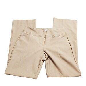 Elle Dress Pants Beige Straight Leg Polyester‎ Blend Casual SZ:10